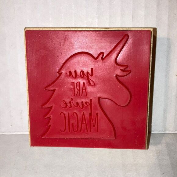CRAFT SMART You Are Pure Magic Unicorn Wood Mounted Rubber Stamp 2.5 x 2.5 in - Picture 3 of 7